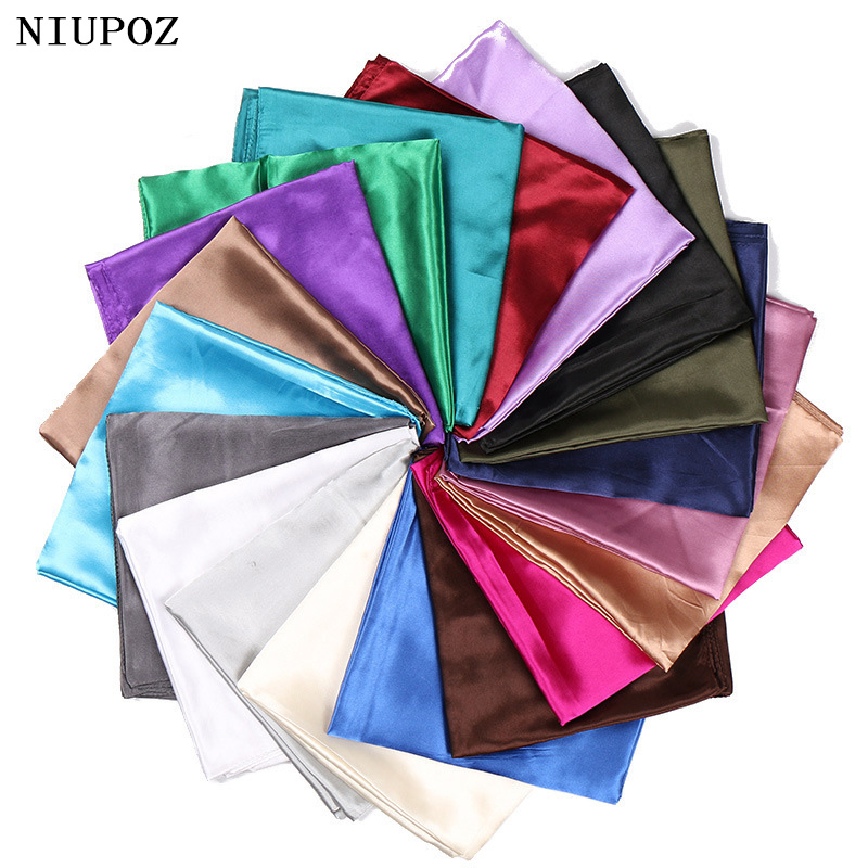 Scarf Silk Square - Frauen Mode 90*90cm Herbst Sommer Einfarbig