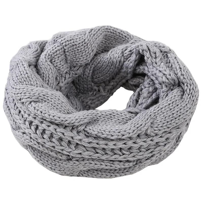 Infinity Scarf Knit - Männer Frauen Jungen Mädchen Dicker, gerippter