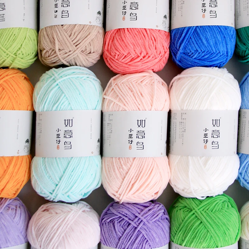 Woven Scarf Blanket - 50g/Rolle 3mm Dünnes Chenille-Garn Handgewebtes DIY