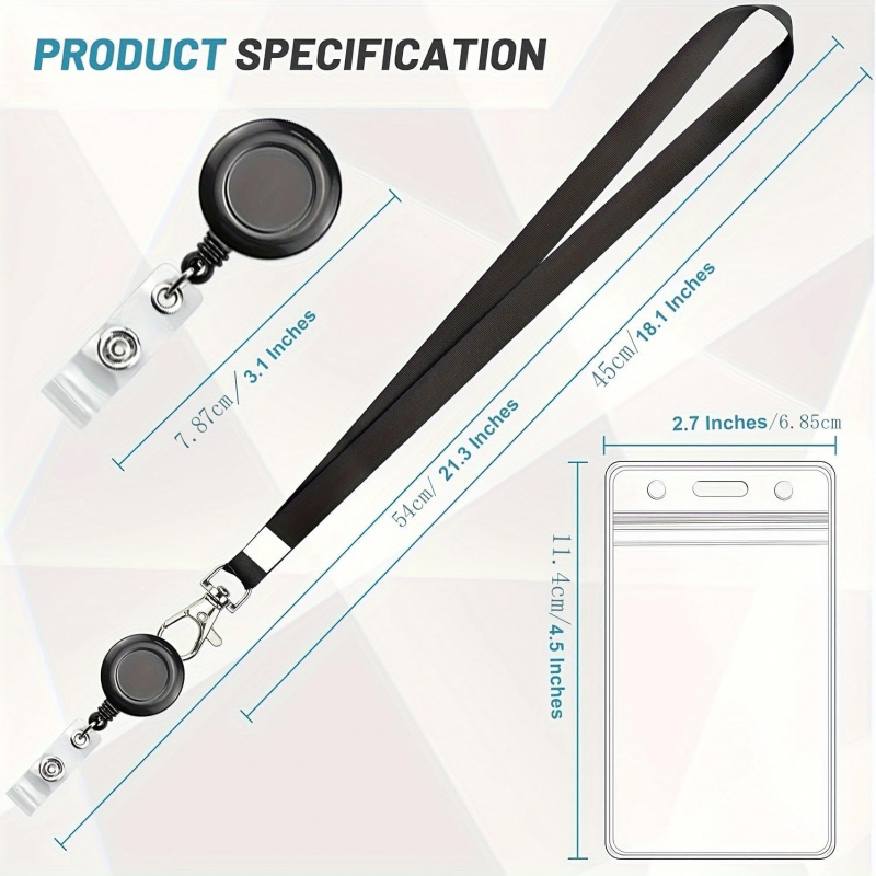 4 Stück schwarze, einziehbare  – Lanyard Badge Holder Bewertung und Preis