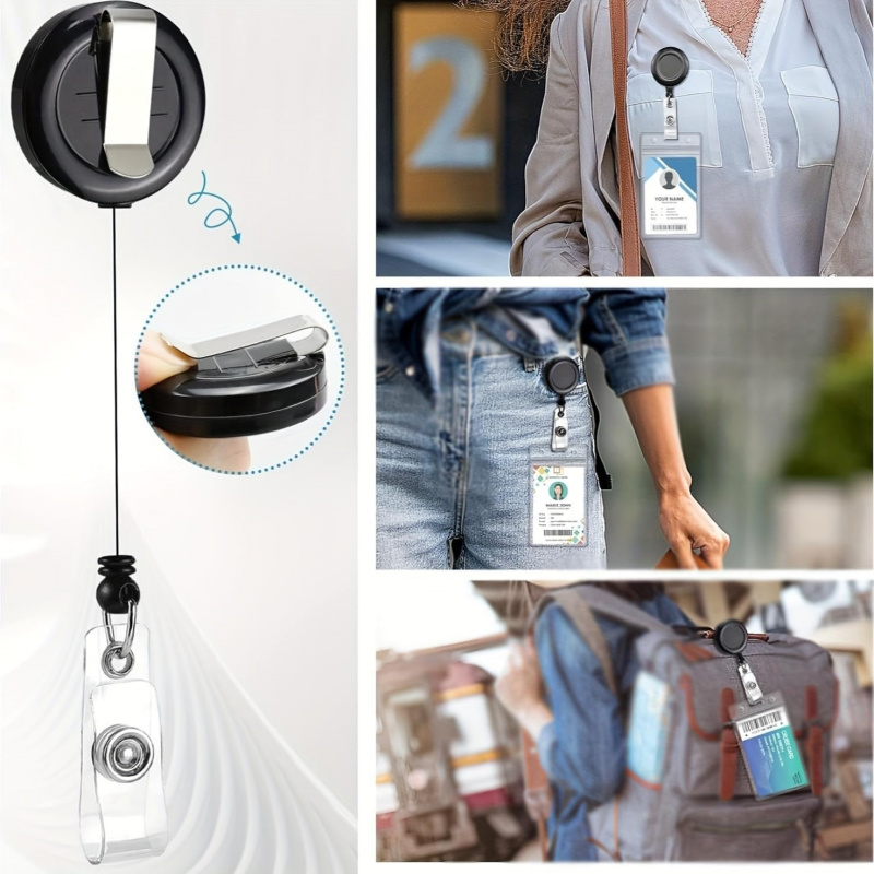 4 Stück schwarze, einziehbare  – Lanyard Badge Holder Bewertung und Preis