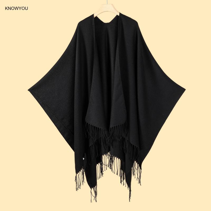 Einfarbig Ponchos Männer Fraue – Muffler Men Wool Bewertung und Preis