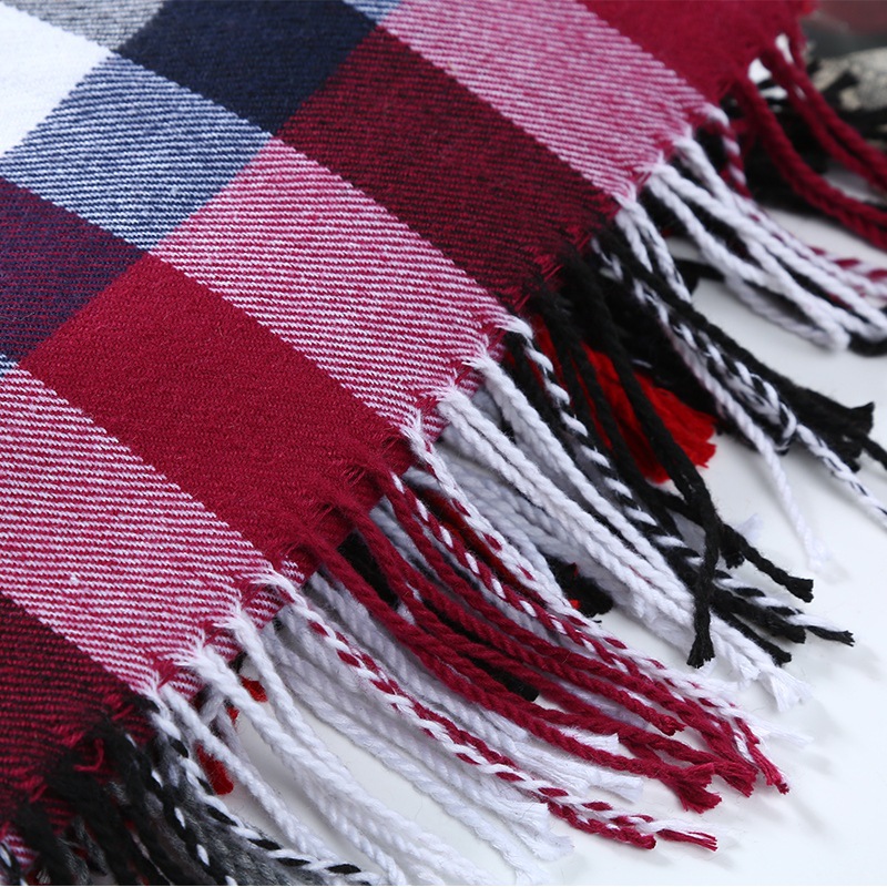 Winter Männer Schal Plaid Stre – Muffler Men Wool Bewertung und Preis