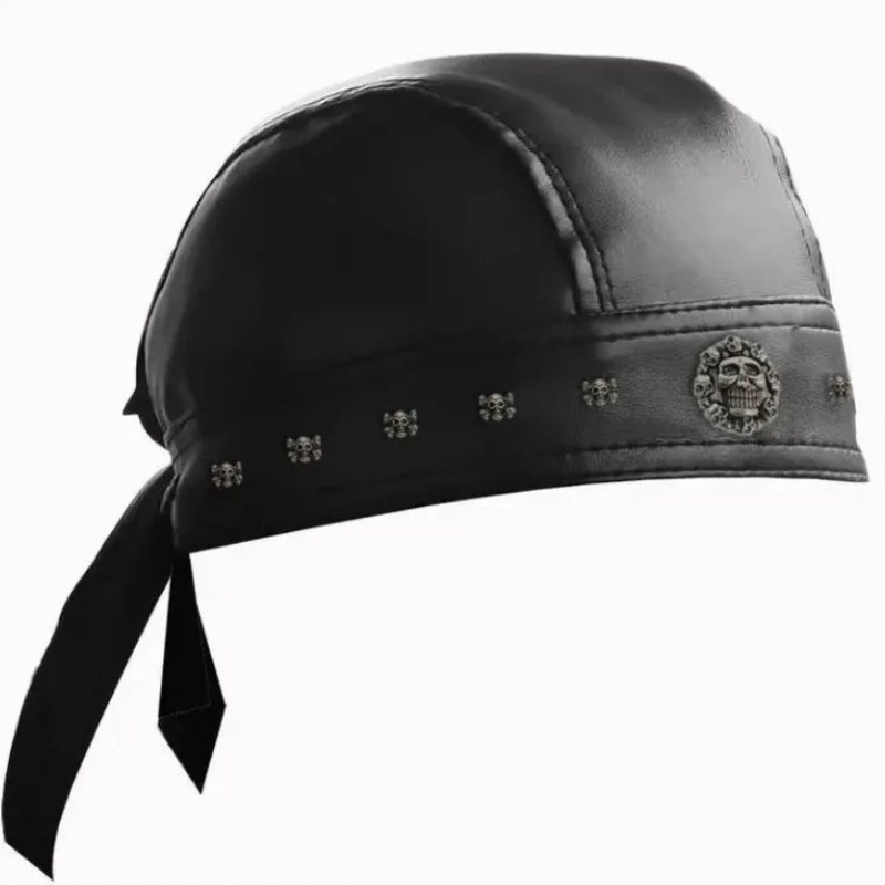 PU-Leder Schwarze Biker-Kappen – Bandana Doo Rag Bewertung und Preis