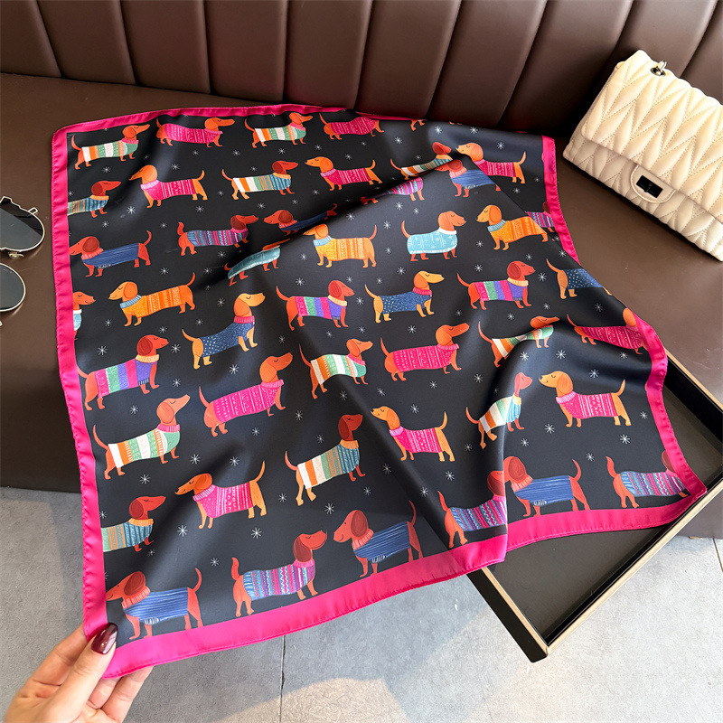 Modischer Wiener-Hund-Print Ba – Scarf Silk Square Bewertung und Preis