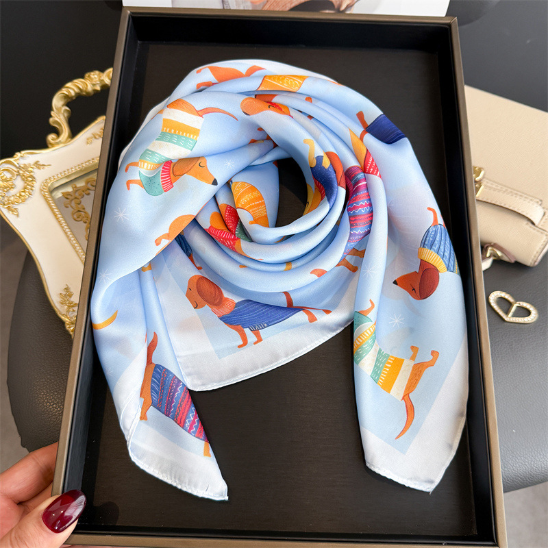 Modischer Wiener-Hund-Print Ba – Scarf Silk Square Bewertung und Preis