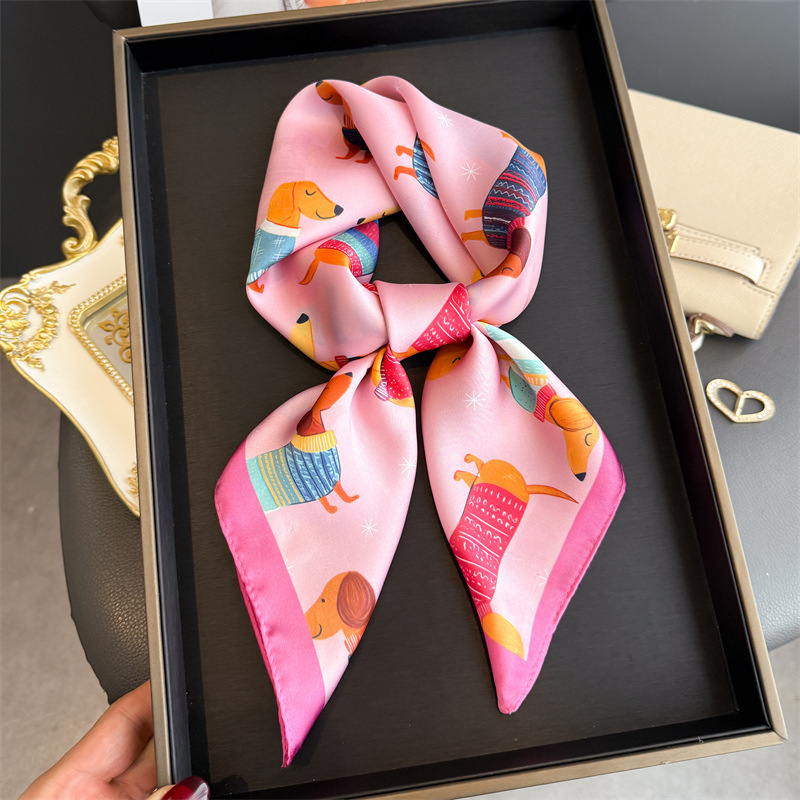 Modischer Wiener-Hund-Print Ba – Scarf Silk Square Bewertung und Preis
