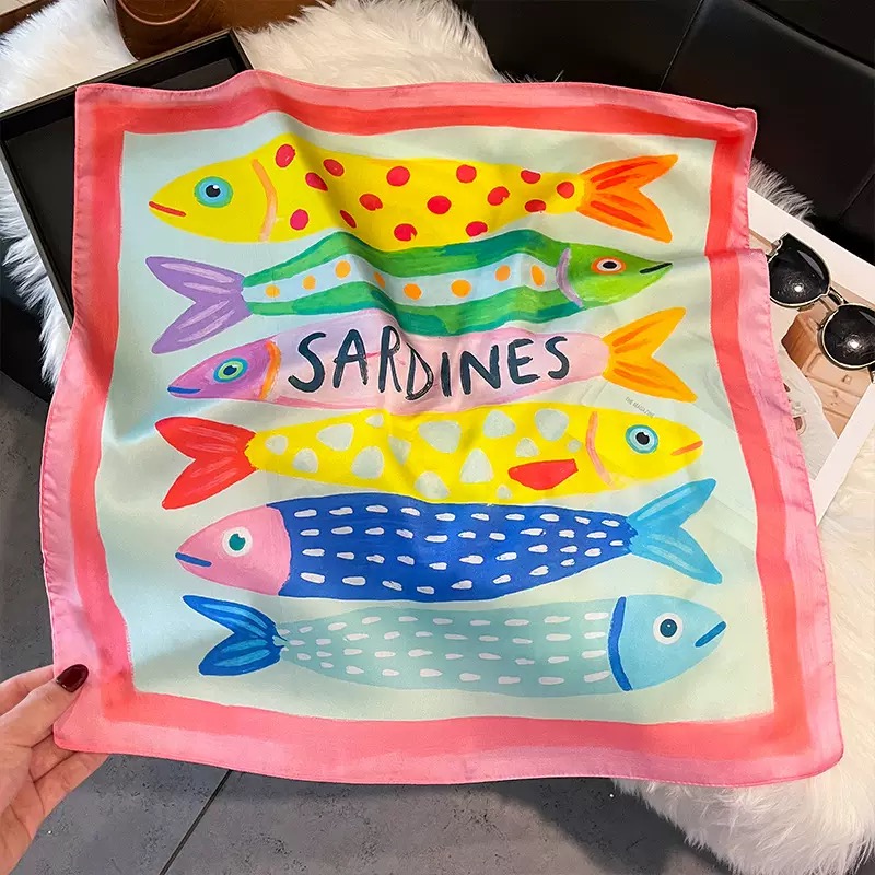 Modische Fischmuster Quadratis – Scarf Silk Square Bewertung und Preis