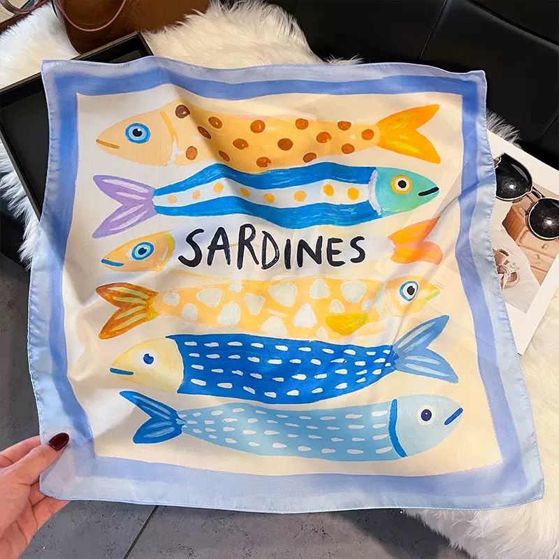 Modische Fischmuster Quadratis – Scarf Silk Square Bewertung und Preis