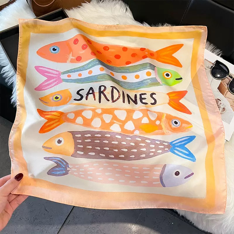 Modische Fischmuster Quadratis – Scarf Silk Square Bewertung und Preis